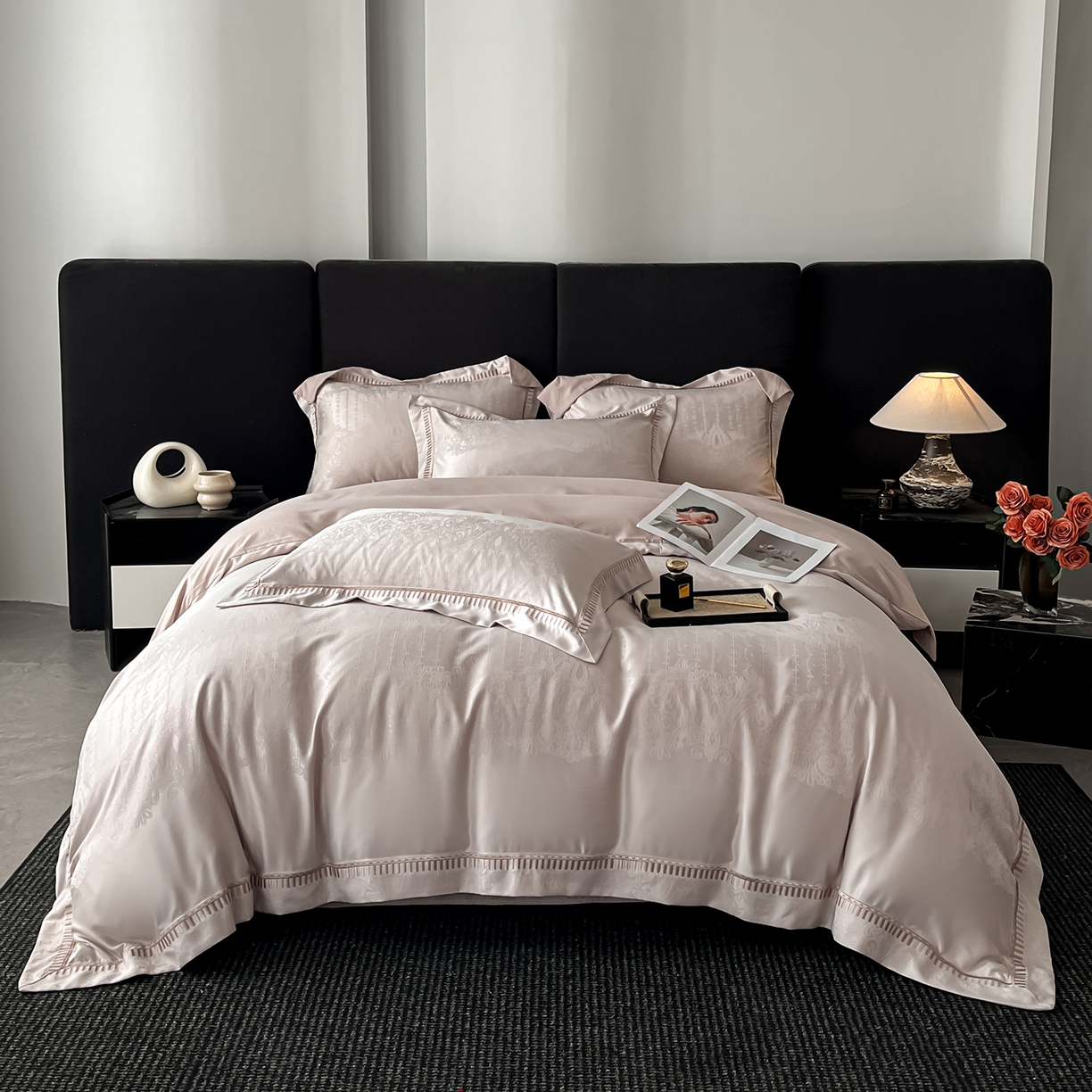 91家纺网 家纺一手货源 找家纺 （总）置顶家纺 2025新款亲肤提花系列四件套-蒂芙尼