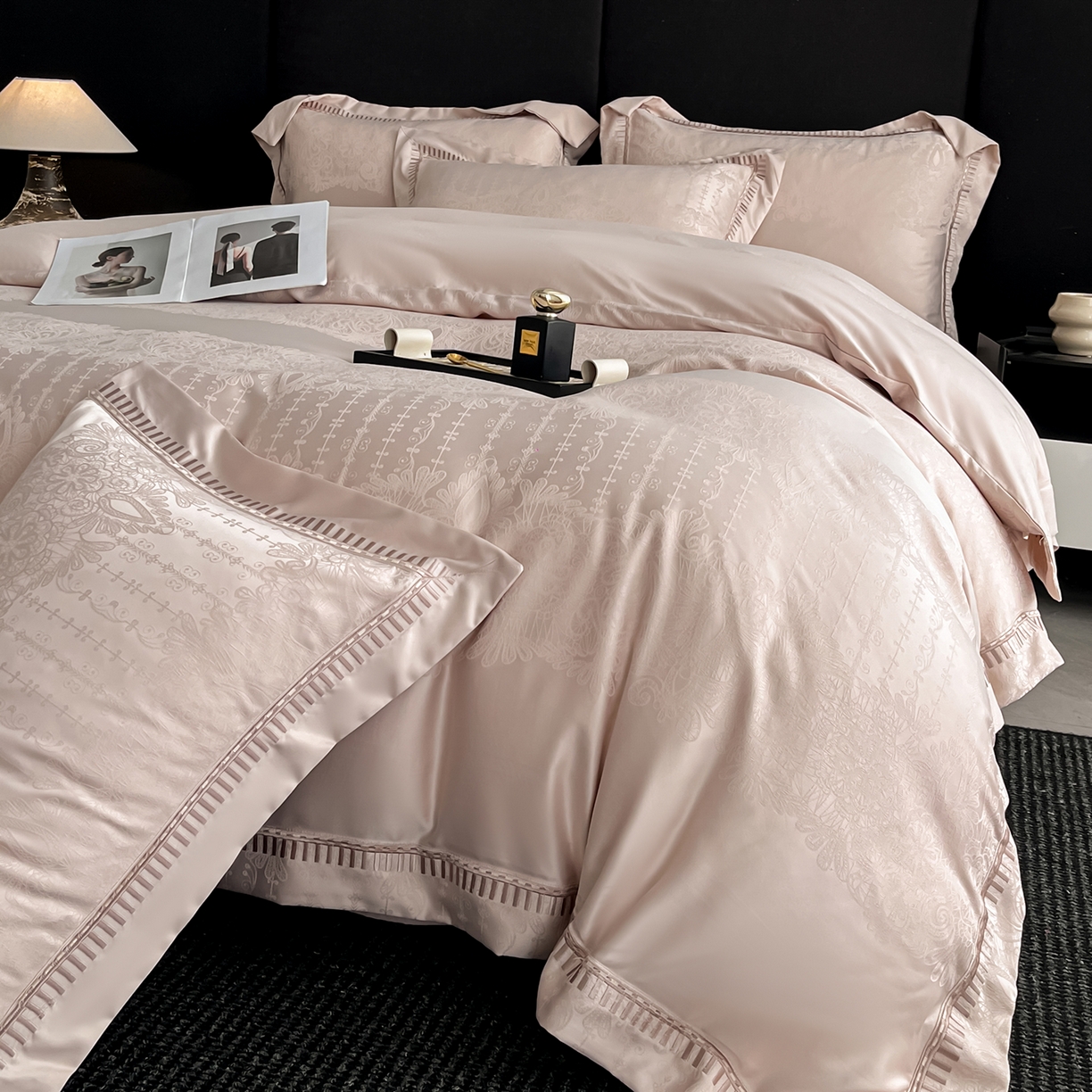 91家纺网 家纺一手货源 找家纺 （总）置顶家纺 2025新款亲肤提花系列四件套-蒂芙尼