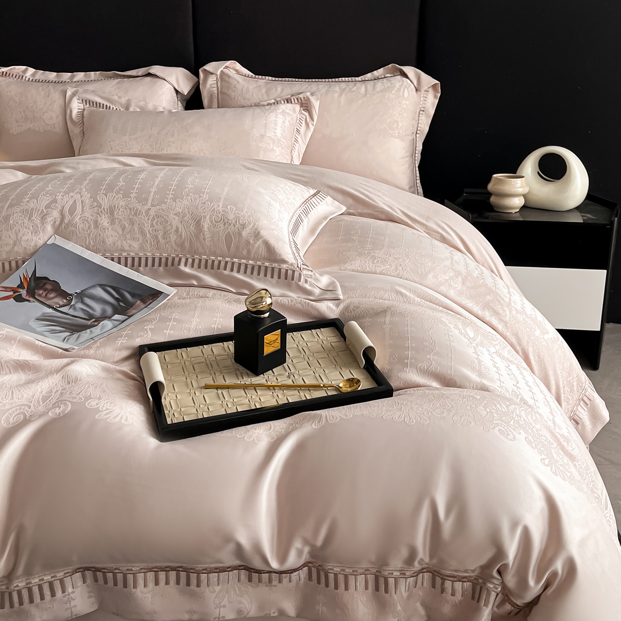 91家纺网 家纺一手货源 找家纺 （总）置顶家纺 2025新款亲肤提花系列四件套-蒂芙尼