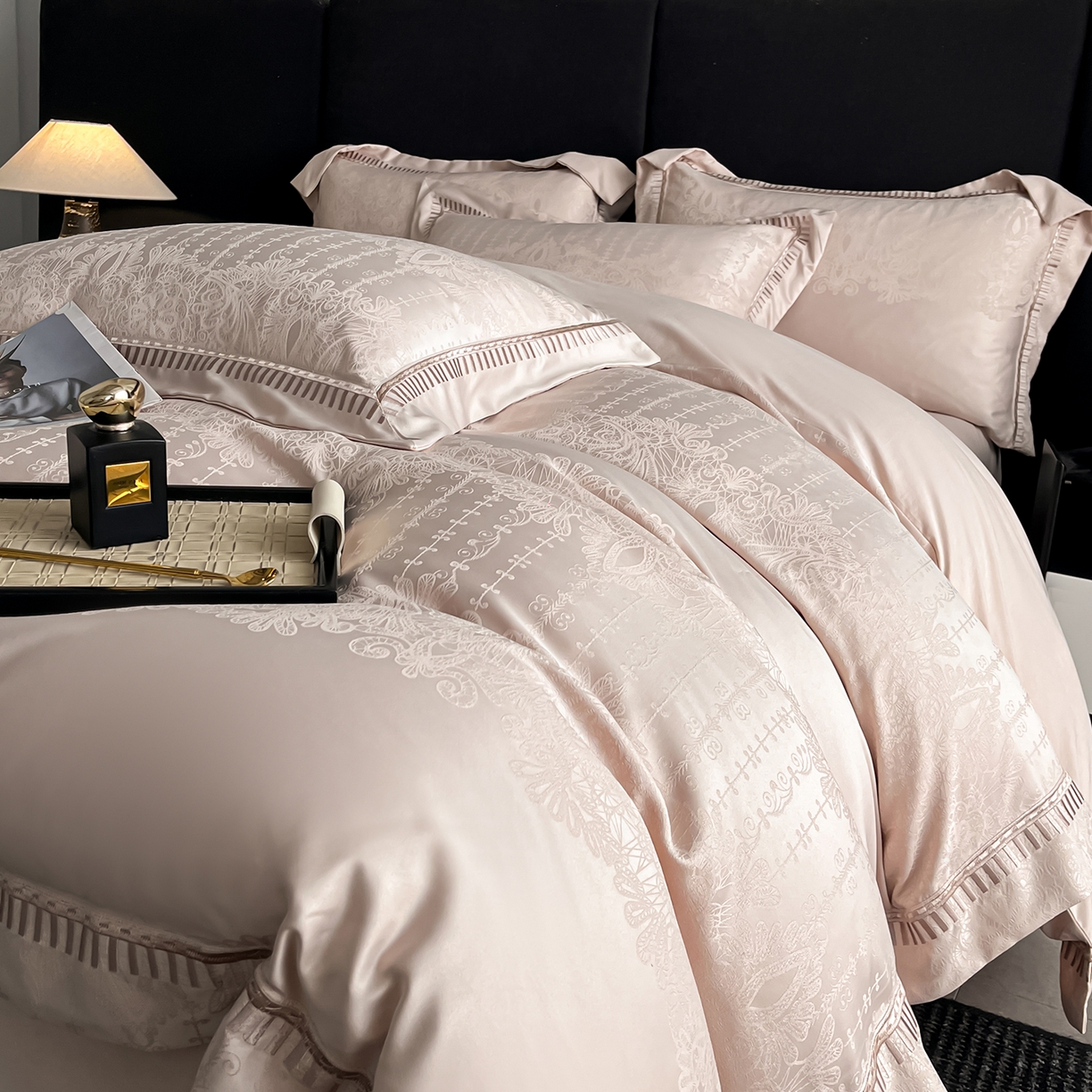 91家纺网 家纺一手货源 找家纺 （总）置顶家纺 2025新款亲肤提花系列四件套-蒂芙尼