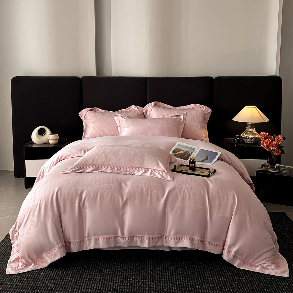 置顶家纺 2025新款亲肤提花系列四件套-蒂芙尼 蒂芙尼-浅豆紫