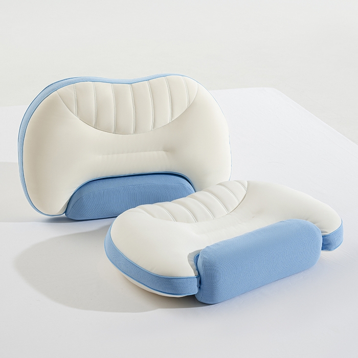 91家纺网 家纺一手货源 找家纺 昕科 2025新款双核承托记忆棉枕-牵引颈椎记忆棉枕头双重睡感枕芯枕头枕芯 双核承托记忆棉枕-蓝色