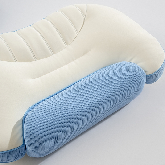 91家纺网 家纺一手货源 找家纺 昕科 2025新款双核承托记忆棉枕-牵引颈椎记忆棉枕头双重睡感枕芯枕头枕芯 双核承托记忆棉枕-蓝色