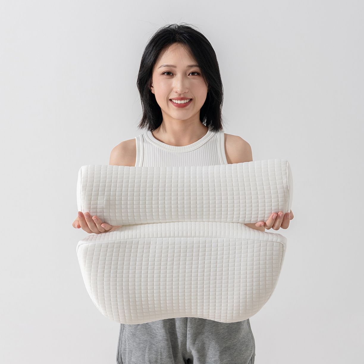 91家纺网 家纺一手货源 找家纺 （总）小米枕芯 2025新款针织叠形记忆棉枕护颈牵引枕枕头枕芯