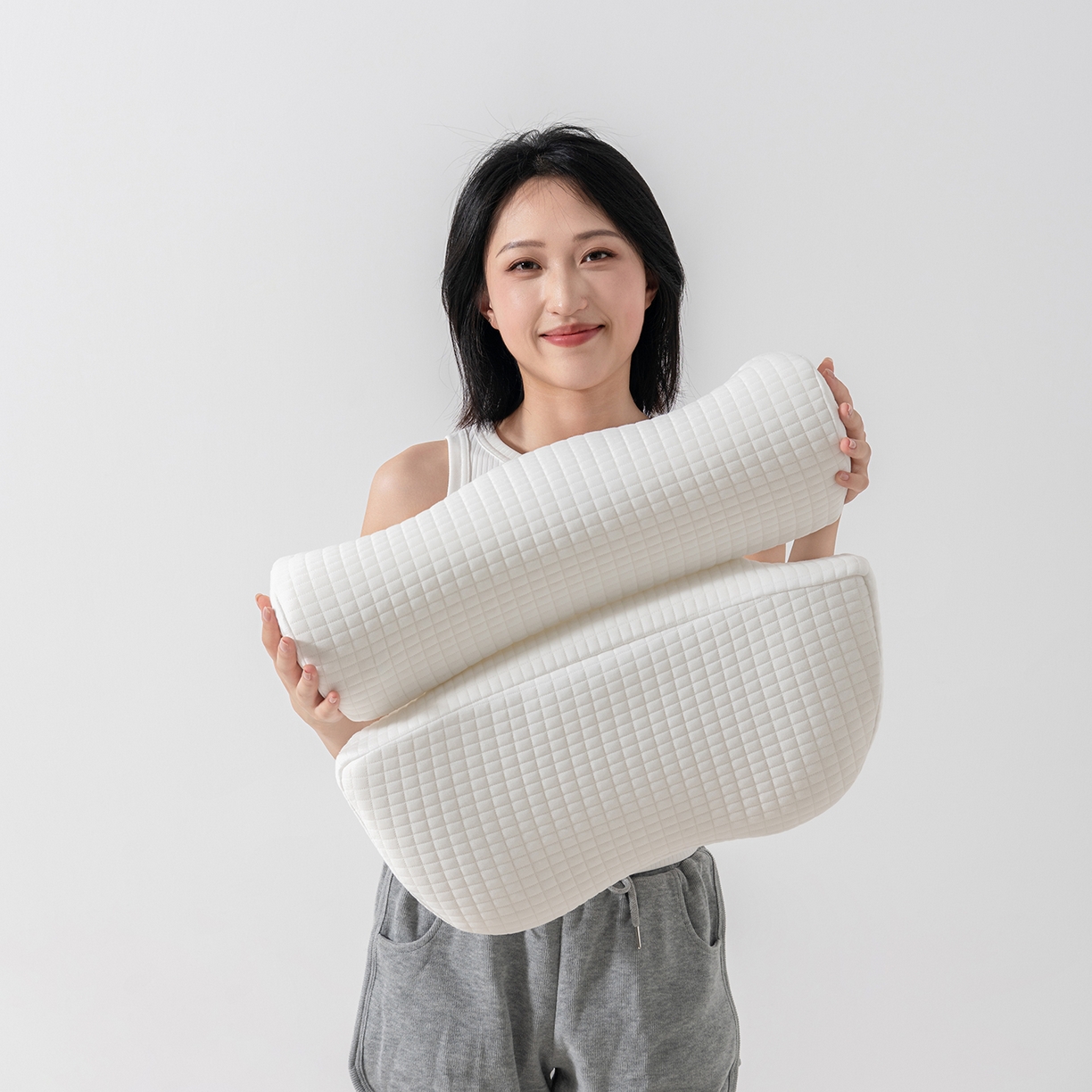 91家纺网 家纺一手货源 找家纺 （总）小米枕芯 2025新款针织叠形记忆棉枕护颈牵引枕枕头枕芯