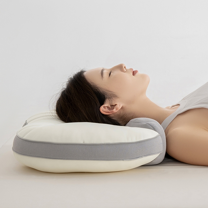 91家纺网 家纺一手货源 找家纺 昕科 2025新款双核承托记忆棉枕-牵引颈椎记忆棉枕头双重睡感枕芯枕头枕芯 双核承托记忆棉枕-灰色