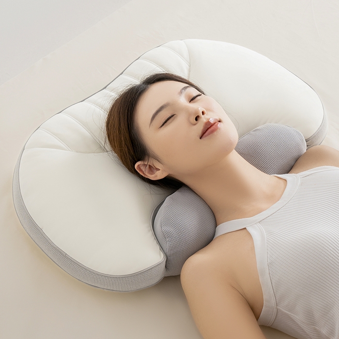 昕科 2025新款双核承托记忆棉枕-牵引颈椎记忆棉枕头双重睡感枕芯枕头枕芯 双核承托记忆棉枕-灰色