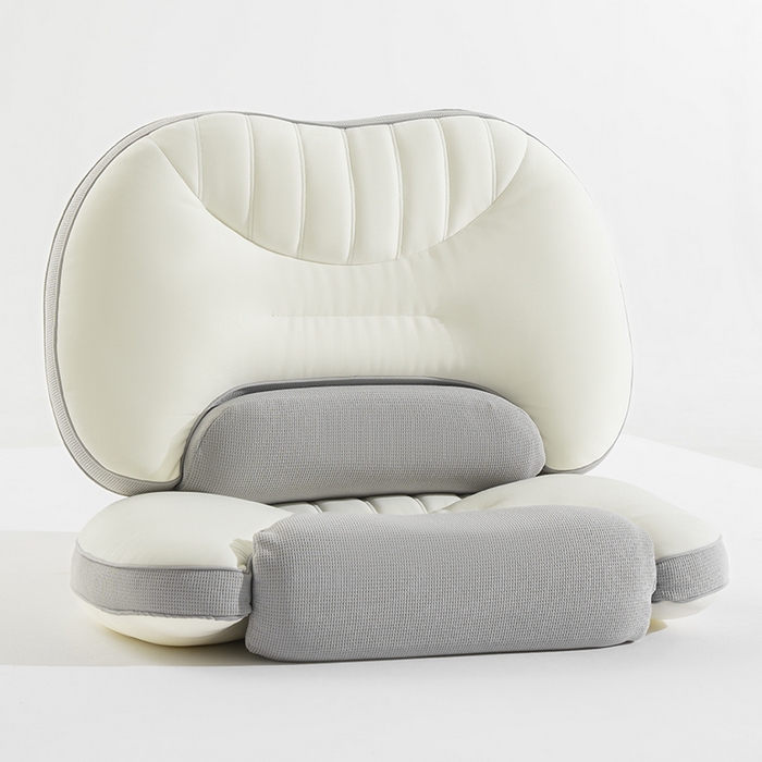 91家纺网 家纺一手货源 找家纺 昕科 2025新款双核承托记忆棉枕-牵引颈椎记忆棉枕头双重睡感枕芯枕头枕芯 双核承托记忆棉枕-灰色