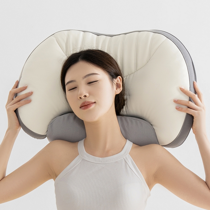 91家纺网 家纺一手货源 找家纺 昕科 2025新款双核承托记忆棉枕-牵引颈椎记忆棉枕头双重睡感枕芯枕头枕芯 双核承托记忆棉枕-灰色