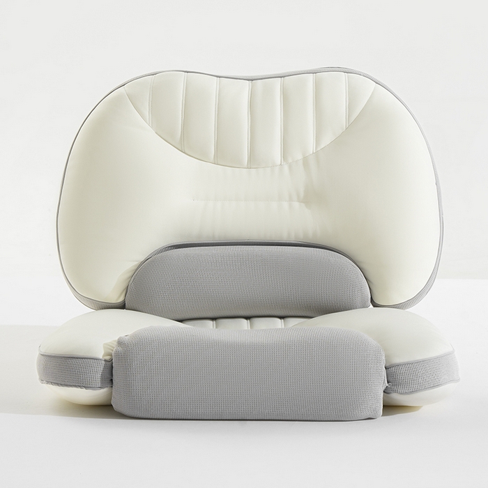 91家纺网 家纺一手货源 找家纺 昕科 2025新款双核承托记忆棉枕-牵引颈椎记忆棉枕头双重睡感枕芯枕头枕芯 双核承托记忆棉枕-灰色