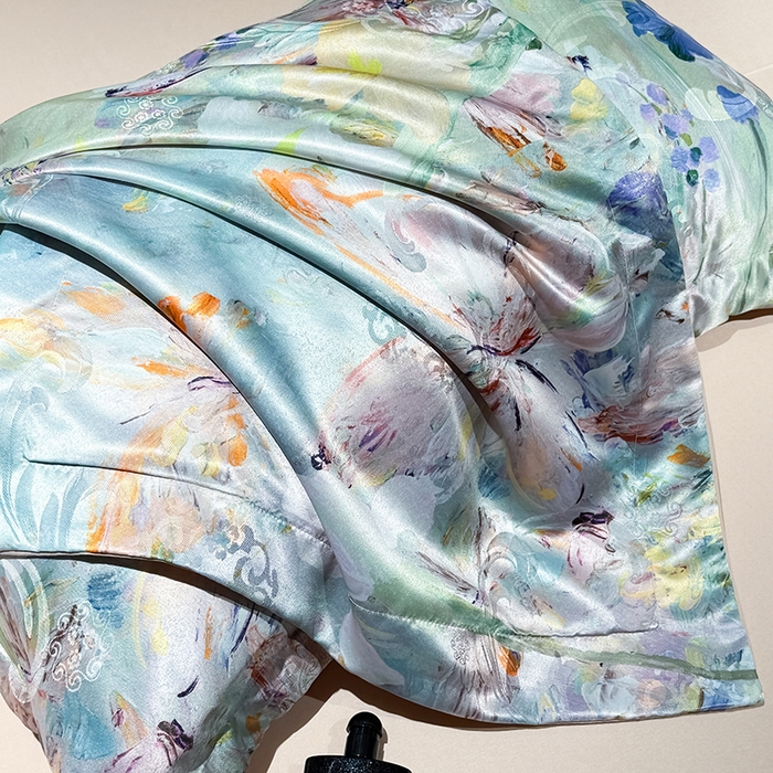 91家纺网 家纺一手货源 找家纺 七夜居 2025新款直播爆款欧式大阪轻奢贡缎提花加数码印花磨毛四件套 繁花蝶舞