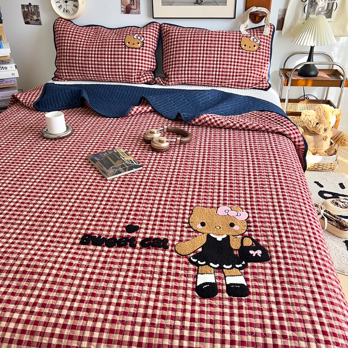 91家纺网 家纺一手货源 找家纺 （总）原素 2026新品直播热款床盖多功能四季通用夹棉A类床盖三件套