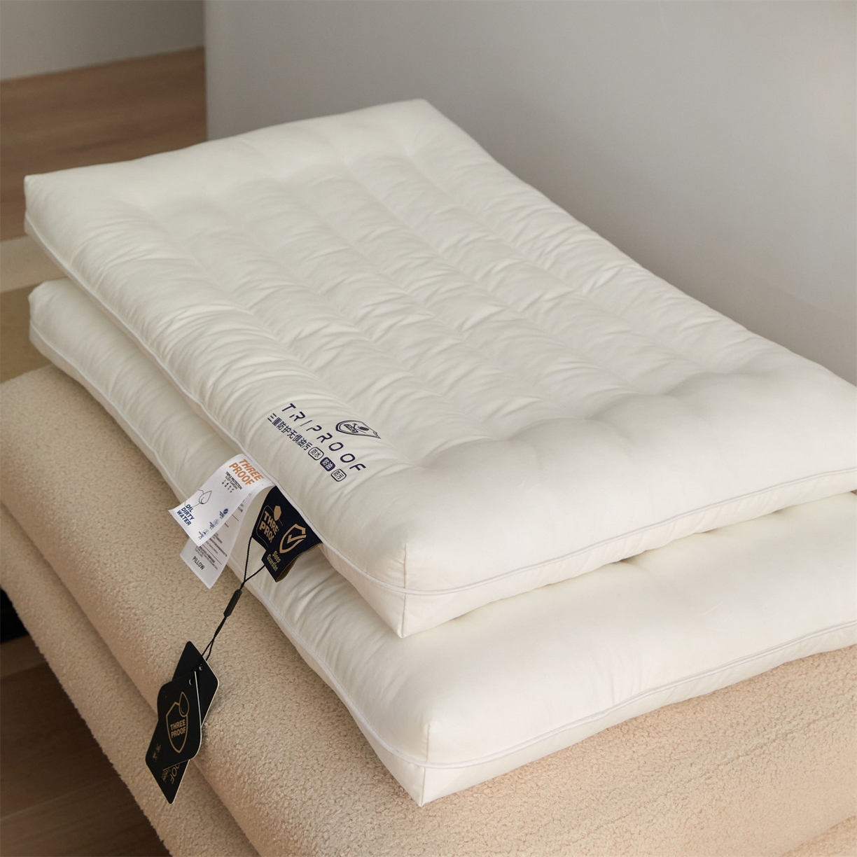 91家纺网 家纺一手货源 找家纺 （总）头等舱 2025新款全棉A类三防酒店抗菌枕头枕芯