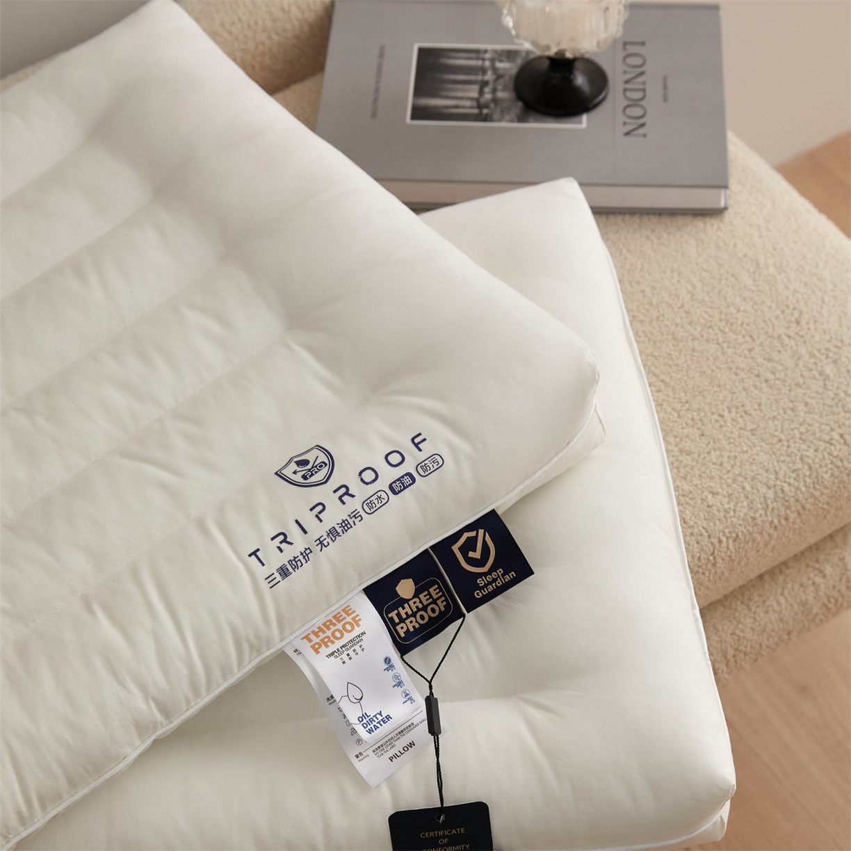 91家纺网 家纺一手货源 找家纺 头等舱 2025新款全棉A类三防酒店抗菌枕头枕芯 低枕