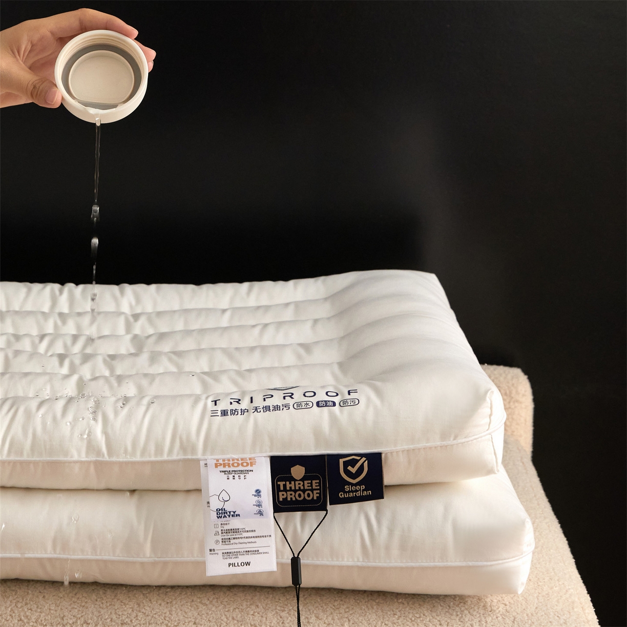 91家纺网 家纺一手货源 找家纺 头等舱 2025新款全棉A类三防酒店抗菌枕头枕芯 低枕