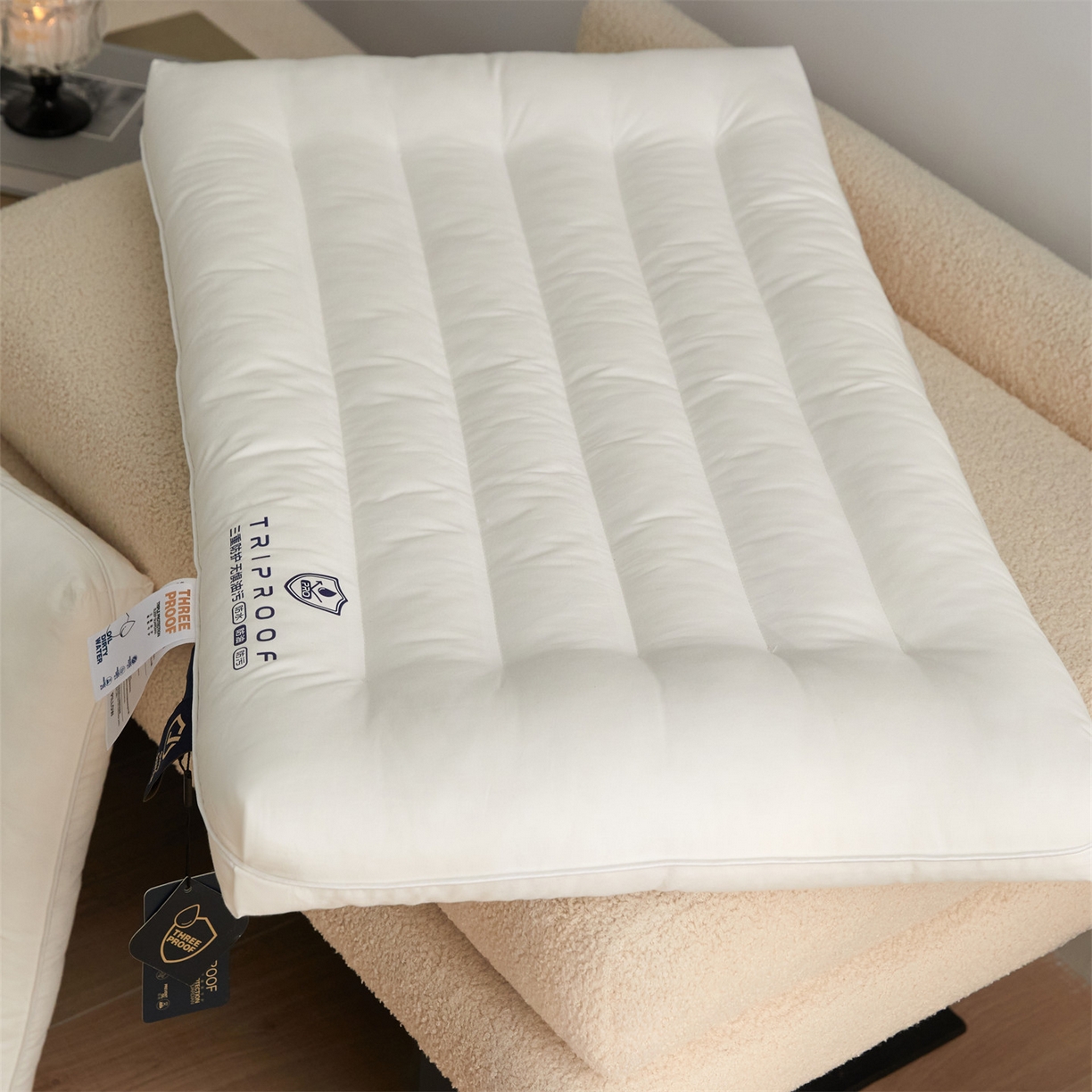 91家纺网 家纺一手货源 找家纺 头等舱 2025新款全棉A类三防酒店抗菌枕头枕芯 低枕