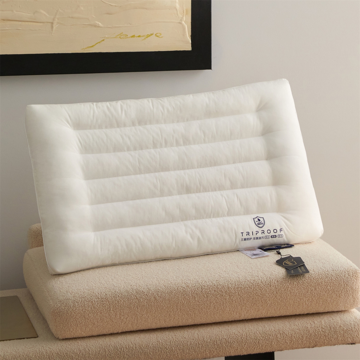头等舱 2025新款全棉A类三防酒店抗菌枕头枕芯 低枕