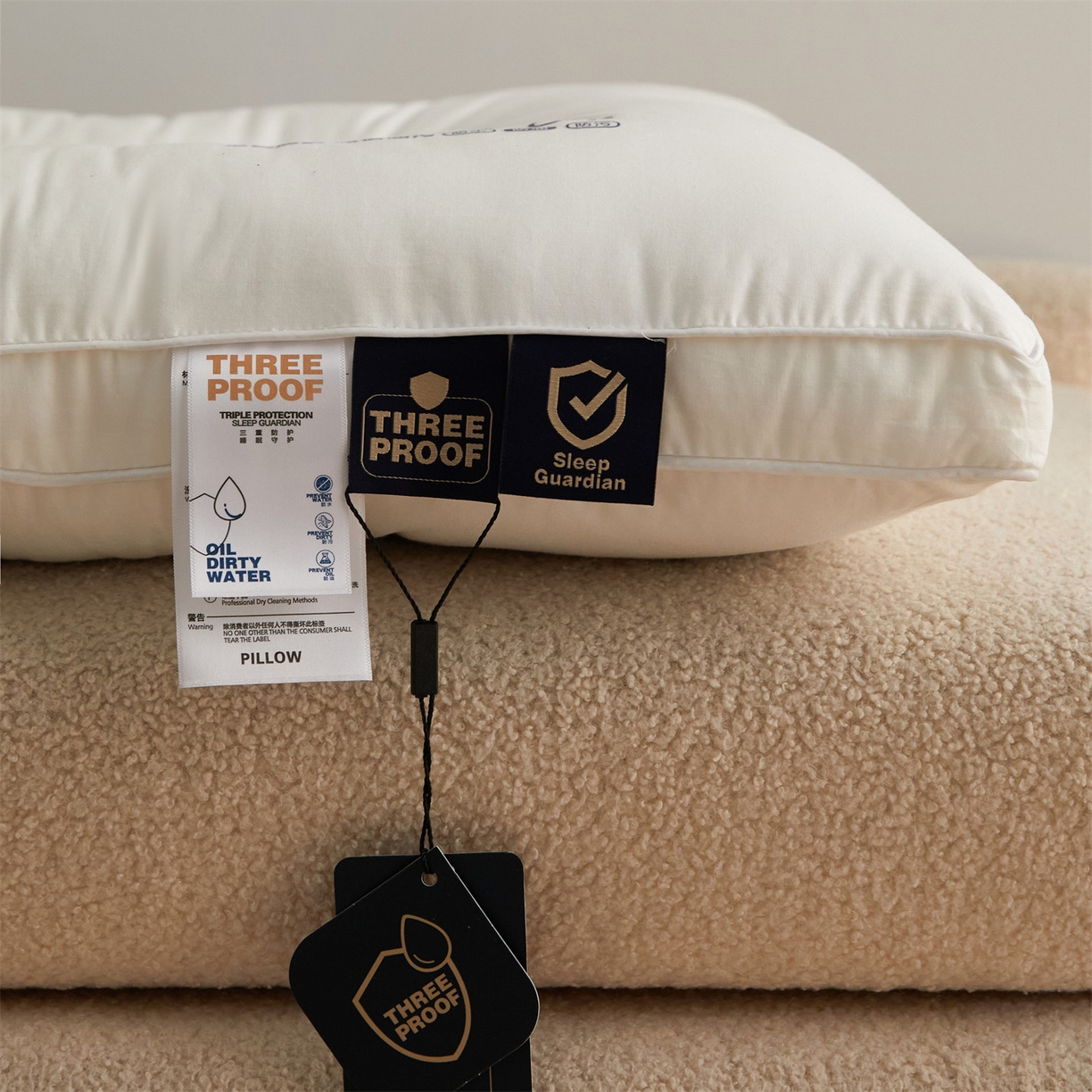 91家纺网 家纺一手货源 找家纺 头等舱 2025新款全棉A类三防酒店抗菌枕头枕芯 中枕