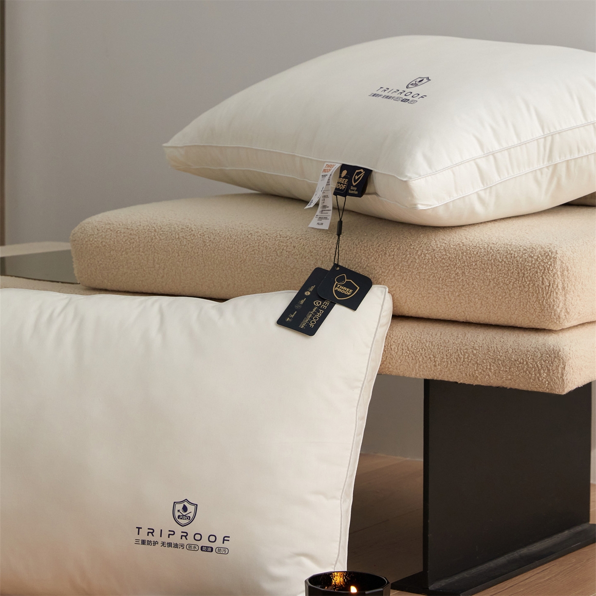 91家纺网 家纺一手货源 找家纺 头等舱 2025新款全棉A类三防酒店抗菌枕头枕芯 高枕