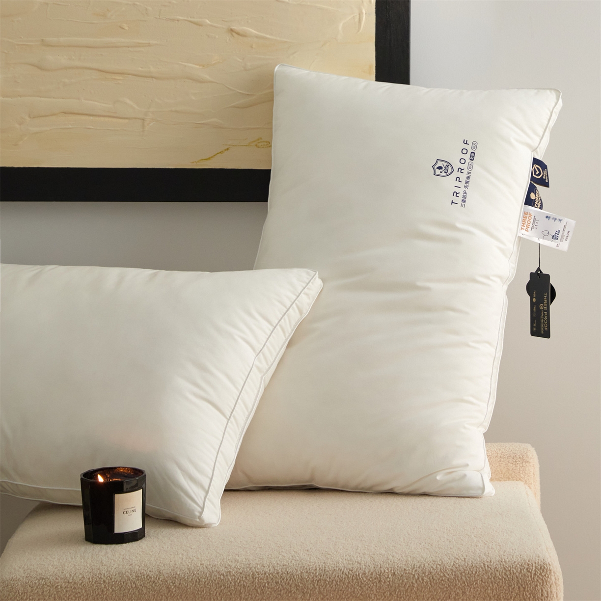 91家纺网 家纺一手货源 找家纺 头等舱 2025新款全棉A类三防酒店抗菌枕头枕芯 高枕