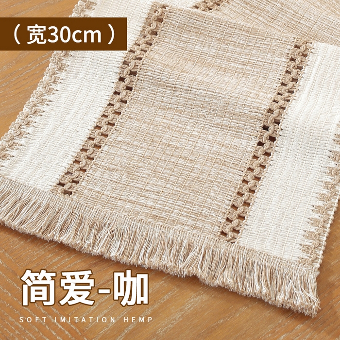 南通大梧纺织 2025新款现代文艺复古麻餐垫 简爱-咖