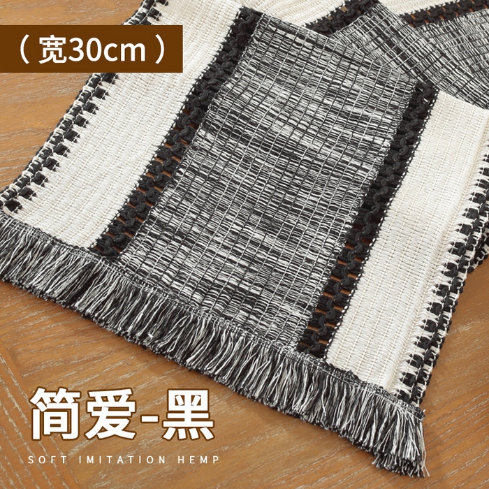 南通大梧纺织 2025新款现代文艺复古麻餐垫 简爱-黑