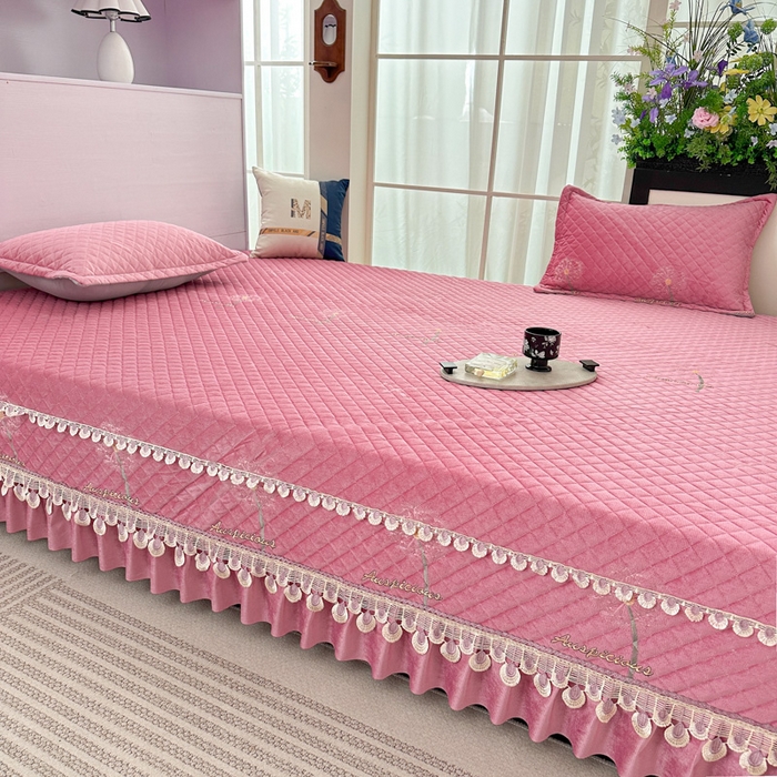 91家纺网 家纺一手货源 找家纺 （总）手艺人家纺 2025新款绗缝绣花HLK02-03炕床盖