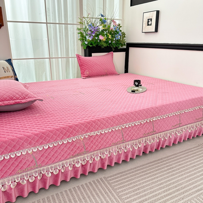 91家纺网 家纺一手货源 找家纺 （总）手艺人家纺 2025新款绗缝绣花HLK02-03炕床盖