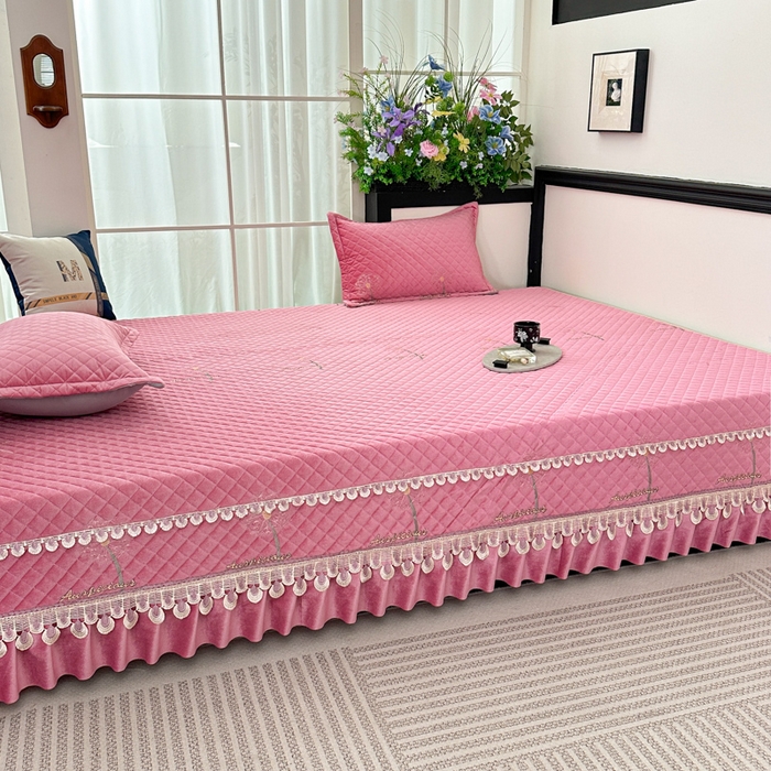 91家纺网 家纺一手货源 找家纺 （总）手艺人家纺 2025新款绗缝绣花HLK02-03炕床盖