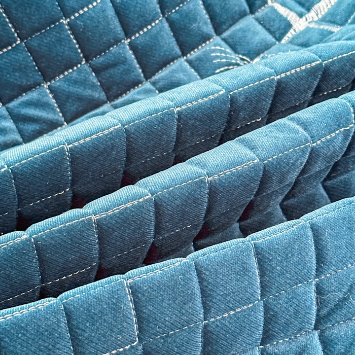 91家纺网 家纺一手货源 找家纺 手艺人家纺 2025新款绗缝绣花HLK02-03炕床盖 HLK02蓝