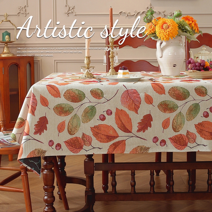 91家纺网 家纺一手货源 找家纺 （总）南通大梧纺织 2025新款美式田园落叶桌布