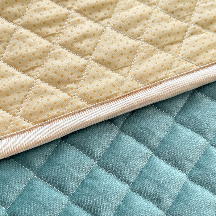 91家纺网 家纺一手货源 找家纺 手艺人家纺 2025新款绗缝绣花HLK02-03炕床盖 HLK02绿