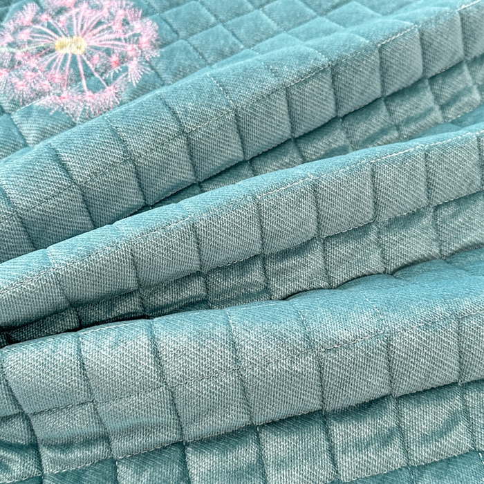 91家纺网 家纺一手货源 找家纺 手艺人家纺 2025新款绗缝绣花HLK02-03炕床盖 HLK02绿