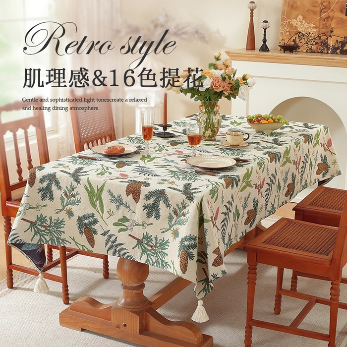 91家纺网 家纺一手货源 找家纺 南通大梧纺织 2025新款美式秋日私语榛果桌布 榛果-米 140*260cm