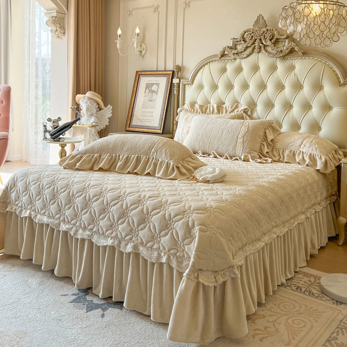 91家纺网 家纺一手货源 找家纺 （总）好儿喜家纺 2025新品雕花牛奶绒四件套-花倾城系列