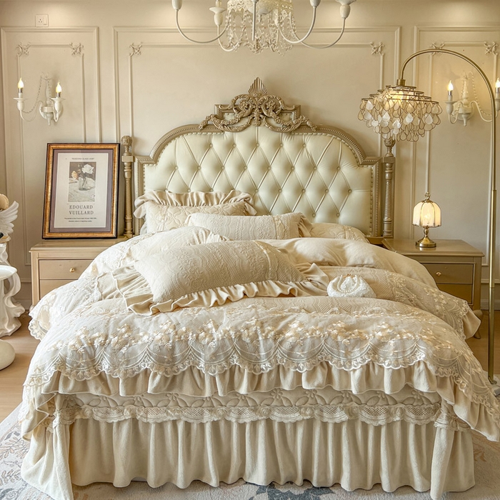 91家纺网 家纺一手货源 找家纺 （总）好儿喜家纺 2025新品雕花牛奶绒四件套-花倾城系列