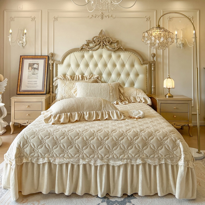 91家纺网 家纺一手货源 找家纺 （总）好儿喜家纺 2025新品雕花牛奶绒四件套-花倾城系列