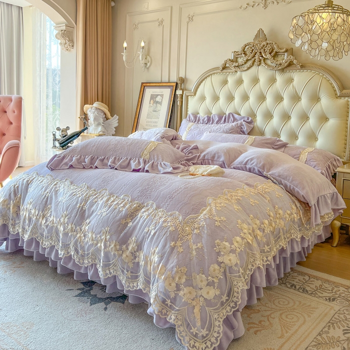 91家纺网 家纺一手货源 找家纺 （总）好儿喜家纺 2025新品雕花牛奶绒四件套-花倾城系列