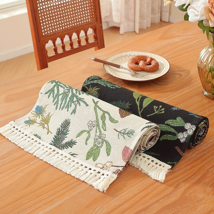 91家纺网 家纺一手货源 找家纺 （总）南通大梧纺织 2025新款美式秋日私语榛果编织边桌旗