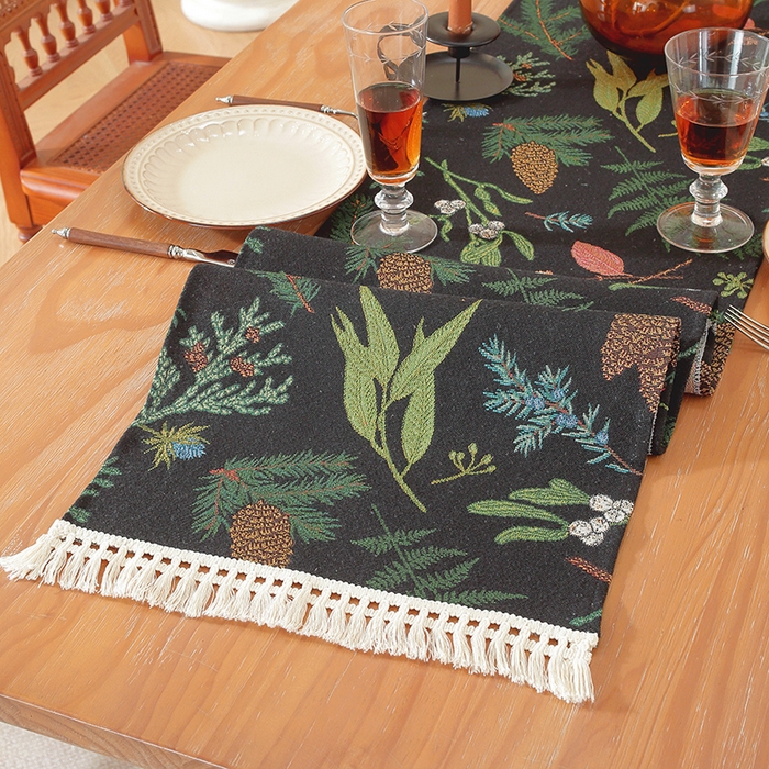 91家纺网 家纺一手货源 找家纺 （总）南通大梧纺织 2025新款美式秋日私语榛果编织边桌旗