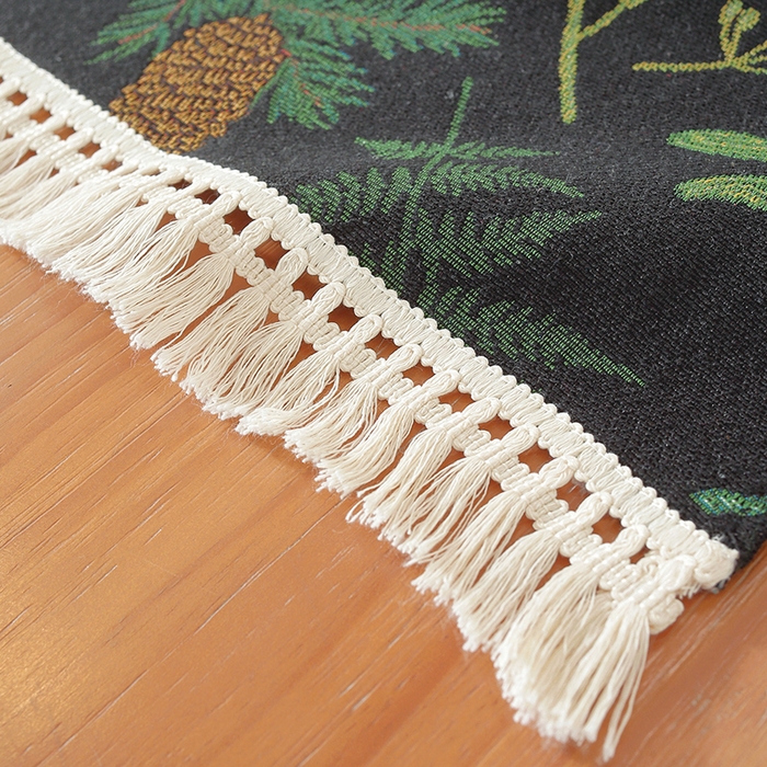 91家纺网 家纺一手货源 找家纺 （总）南通大梧纺织 2025新款美式秋日私语榛果编织边桌旗