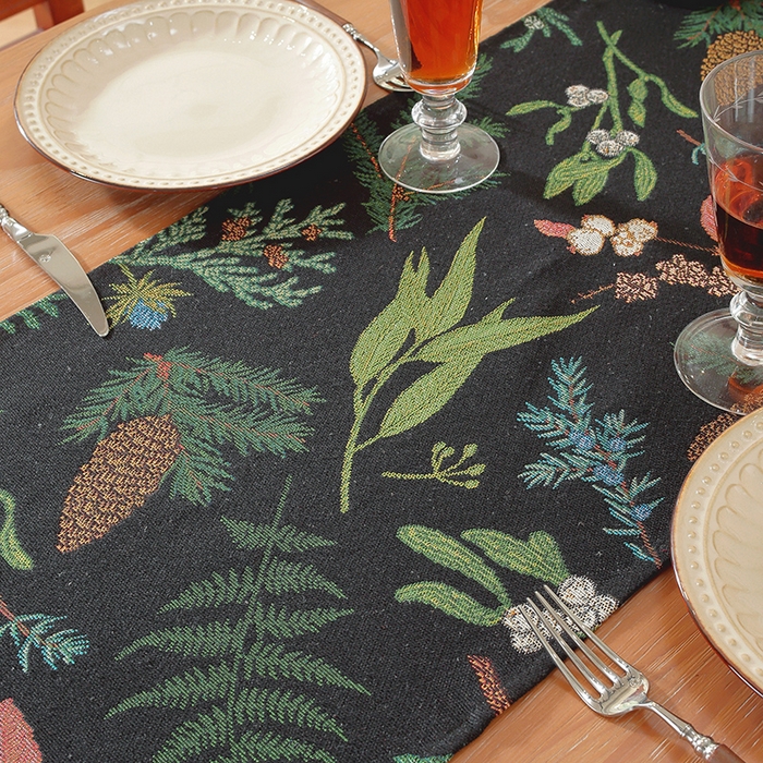 91家纺网 家纺一手货源 找家纺 （总）南通大梧纺织 2025新款美式秋日私语榛果编织边桌旗