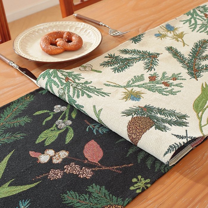 91家纺网 家纺一手货源 找家纺 （总）南通大梧纺织 2025新款美式秋日私语榛果编织边桌旗