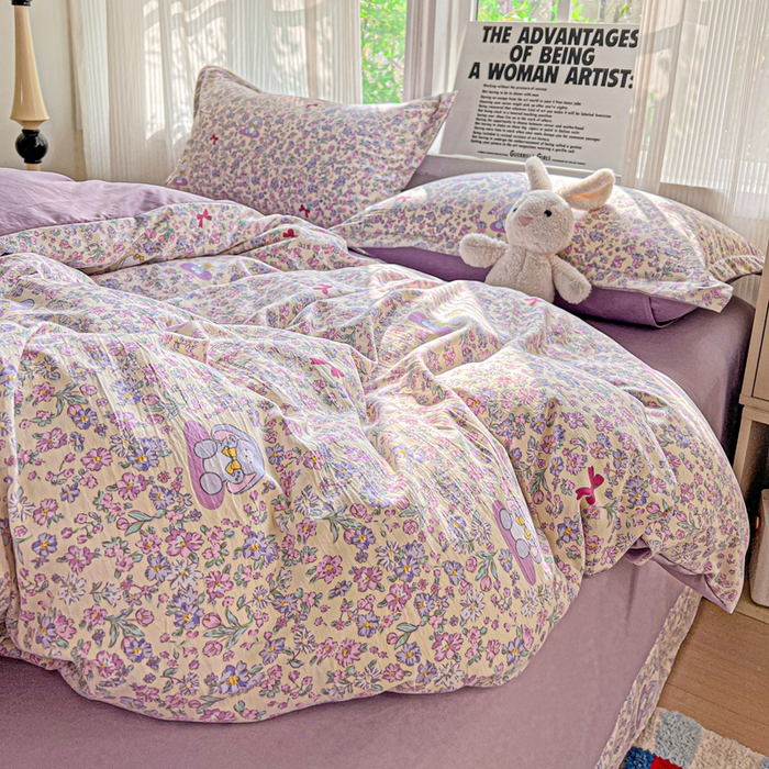 91家纺网 家纺一手货源 找家纺 （总）欢博莱  2025新款仿纯棉四件套学生宿舍三件套单被套