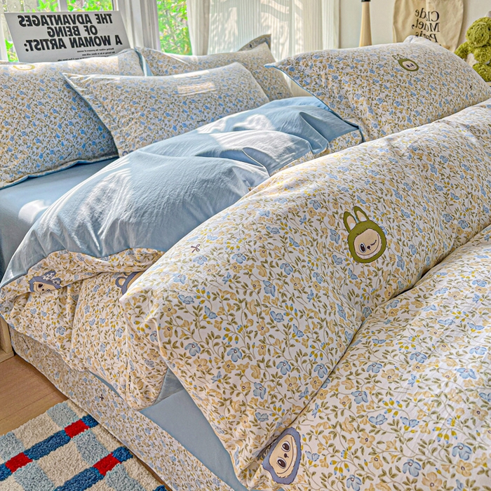 91家纺网 家纺一手货源 找家纺 欢博莱  2025新款仿纯棉四件套学生宿舍三件套单被套 花香布布