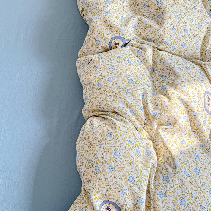 91家纺网 家纺一手货源 找家纺 欢博莱  2025新款仿纯棉四件套学生宿舍三件套单被套 花香布布