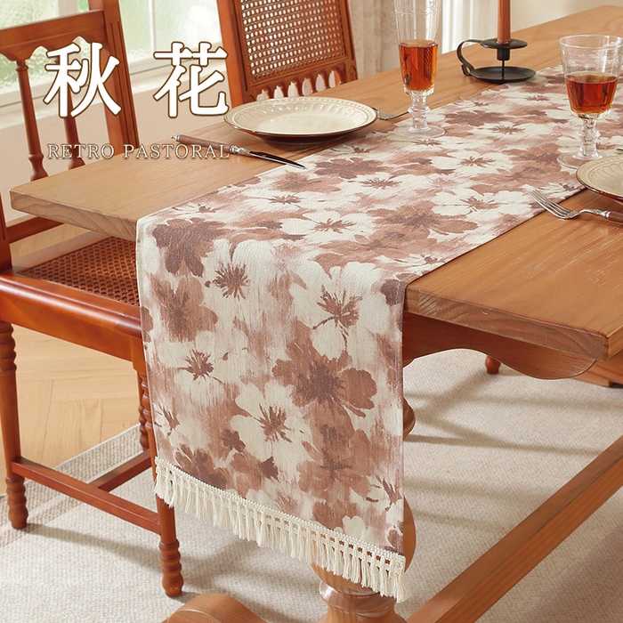 91家纺网 家纺一手货源 找家纺 （总）南通大梧纺织 2025新款美式风情秋系列桌旗