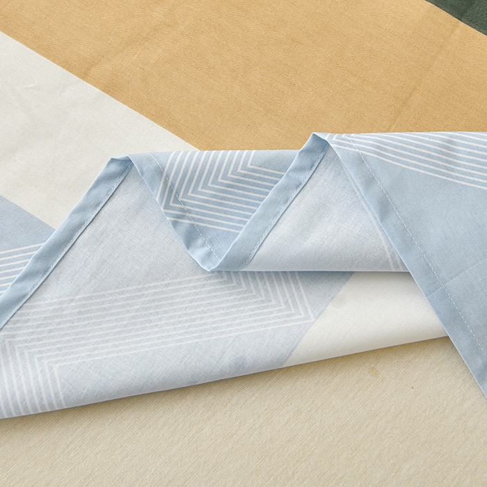 91家纺网 家纺一手货源 找家纺 宇彬家纺 2025直播新款13372全棉纯棉印花双人单床单枕套三件套喷气小清新简约学生被单 动感电波