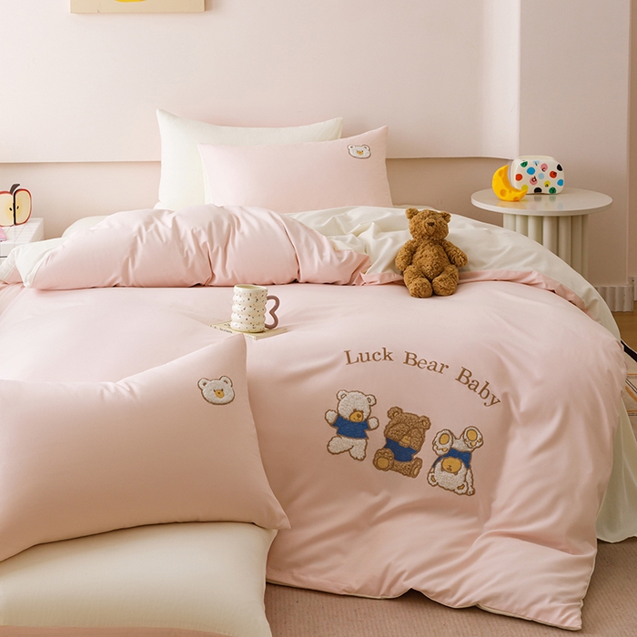 （总）悦兴家纺 2025新款A类水洗棉卡通幸运熊四件套（含买家秀）