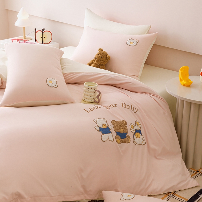 91家纺网 家纺一手货源 找家纺 （总）悦兴家纺 2025新款A类水洗棉卡通幸运熊四件套（含买家秀）